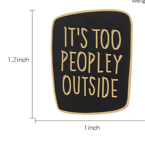 Slogan Design Square Enamel brooch - Picture 2 of 3